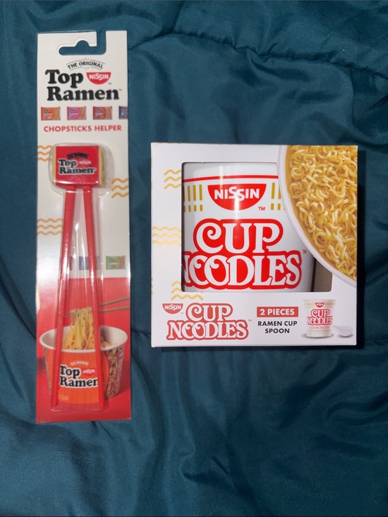 nissin Other - Nissin Cup Noodles Red Chopsticks Helper & Ramen Cup Spoon Set